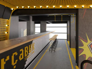 dise&ntilde;o de restaurante de hamburguesas Modelo 3D