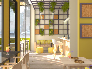 vegan cafe Model 3D