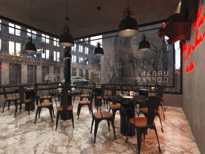 coffee shop design 01 3D Model