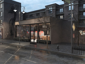 coffee shop design 01 3D 모델