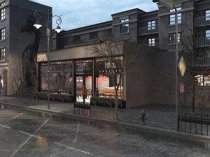 coffee shop design 01 3D Model