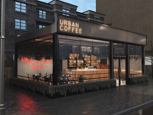 coffee shop design 01 3D Model