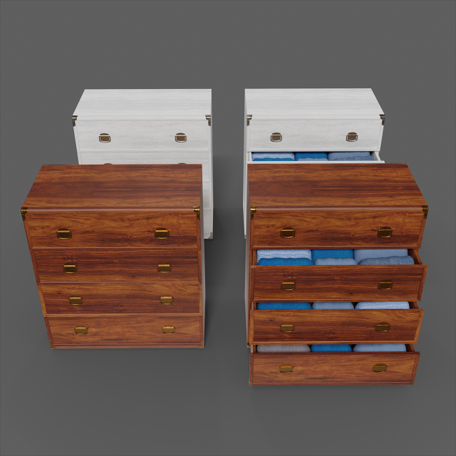 chest of drawers furniture indiana 4 3D Модель .c4d .max .obj .3ds .fbx .stl .blend 