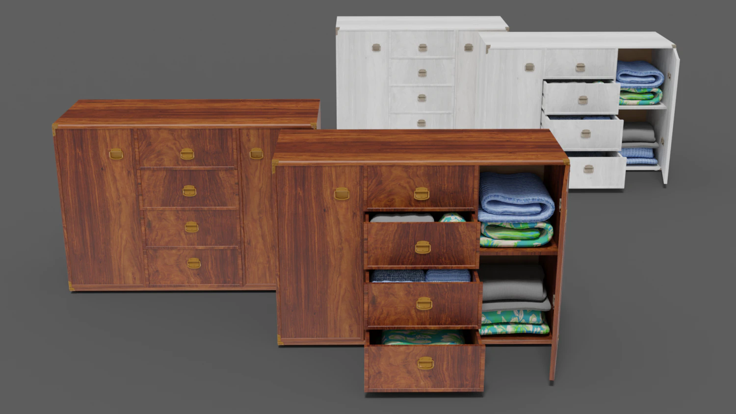 chest of drawers furniture indiana 6 3D Model .c4d .max .obj .3ds .fbx .stl .blend 