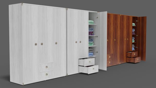 cupboard collection indiana 6-wings Modelo 3D .c4d .max .obj .3ds .fbx .stl .blend 