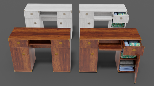 desk collection indiana 6-wing Modelo 3D .c4d .max .obj .3ds .fbx .stl .blend 