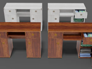 collezione di scrivanie indiana a 6 ali Modello 3D