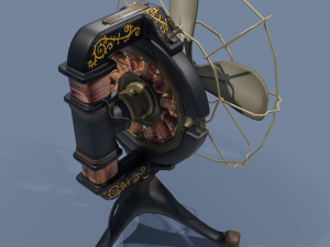 techno steampunk fan concept 3D 모델