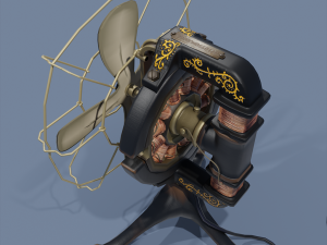 techno steampunk fan concept 3D 모델