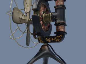 techno steampunk fan concept 3D 모델