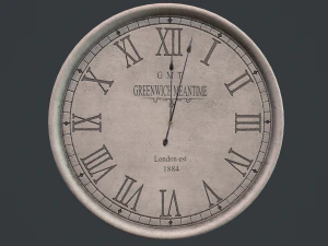 greenwich concrete wall clock 3D Model