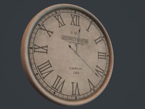 greenwich concrete wall clock 3D Model