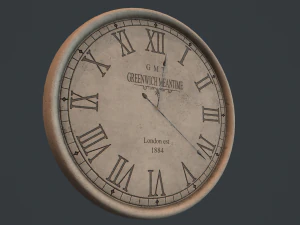 greenwich concrete wall clock 3D Model