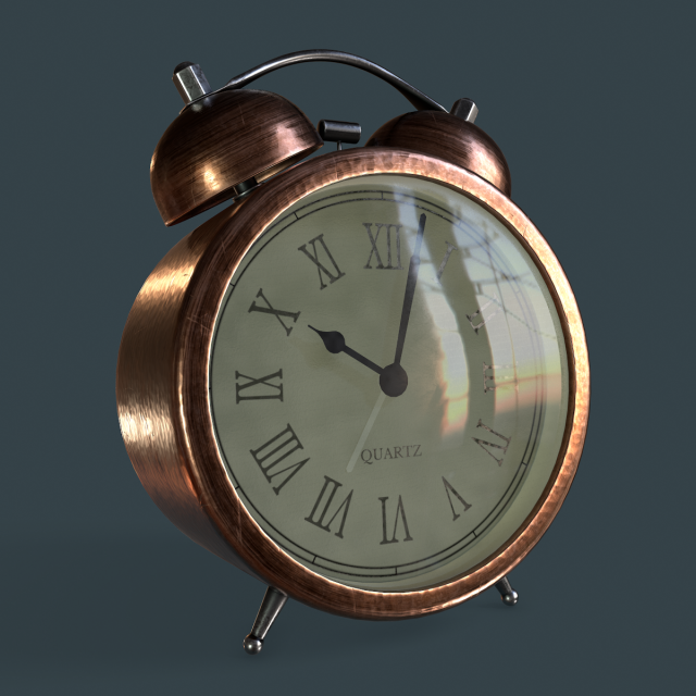 animated vintage alarm clock 3D Model .c4d .max .obj .3ds .fbx .stl .blend 
