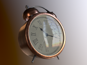 animated vintage alarm clock 3D Model