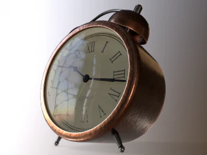 animated vintage alarm clock 3D Model