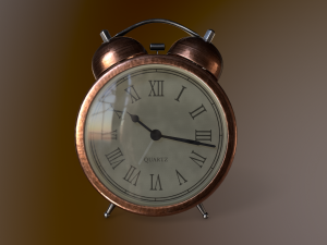 animated vintage alarm clock 3D Model