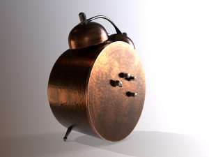 animated vintage alarm clock 3D Model