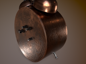 animated vintage alarm clock 3D Model