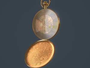 gold pocket watch 3D Model