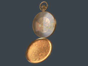 gold pocket watch 3D-Modell