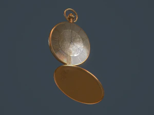 reloj de bolsillo de oro Modelo 3D