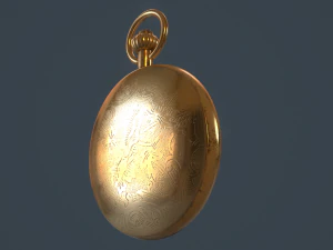 reloj de bolsillo de oro Modelo 3D