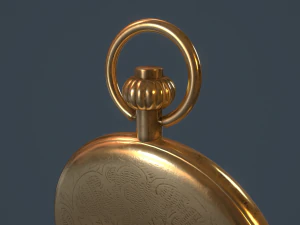 reloj de bolsillo de oro Modelo 3D
