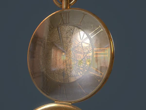 reloj de bolsillo de oro Modelo 3D