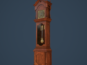 rigged grandfather clock 3D मॉडल