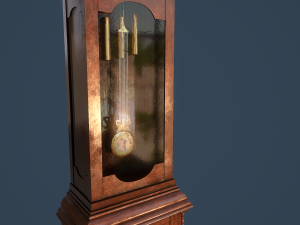 rigged grandfather clock Modelo 3D