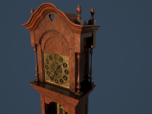 rigged grandfather clock Modelo 3D