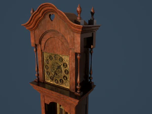 rigged grandfather clock 3D Model