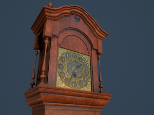rigged grandfather clock Modelo 3D