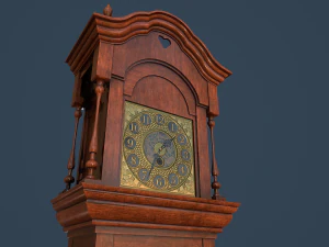 rigged grandfather clock 3D Model