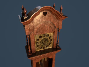 rigged grandfather clock 3D Model
