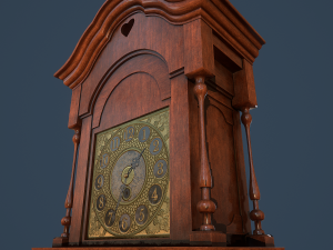 rigged grandfather clock Modelo 3D