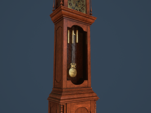 rigged grandfather clock Modelo 3D