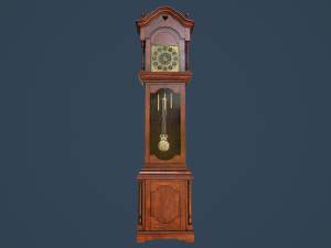 rigged grandfather clock Modelo 3D