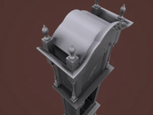 rigged grandfather clock 3D Model