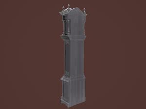 rigged grandfather clock Modelo 3D