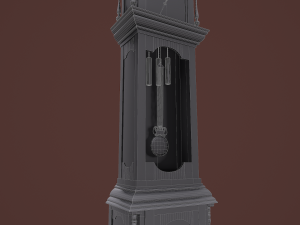 rigged grandfather clock Modelo 3D