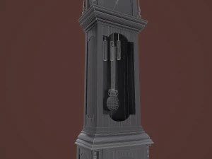 rigged grandfather clock 3D Model