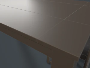 लकड़ी के कांच की खाने की मेज और कुर्सी 3D मॉडल