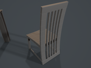 wooden glass dining table and chair 3D मॉडल
