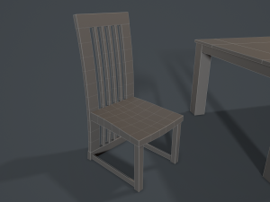 wooden glass dining table and chair 3D मॉडल
