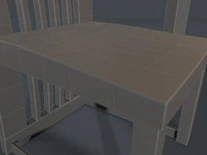 लकड़ी के कांच की खाने की मेज और कुर्सी 3D मॉडल