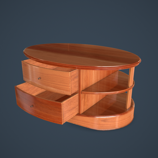 rigged coffee table 3D 모델 .c4d .max .obj .3ds .fbx .stl .blend 
