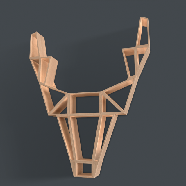 deer oak wood shelf Model 3D .c4d .max .obj .3ds .fbx .stl .blend 