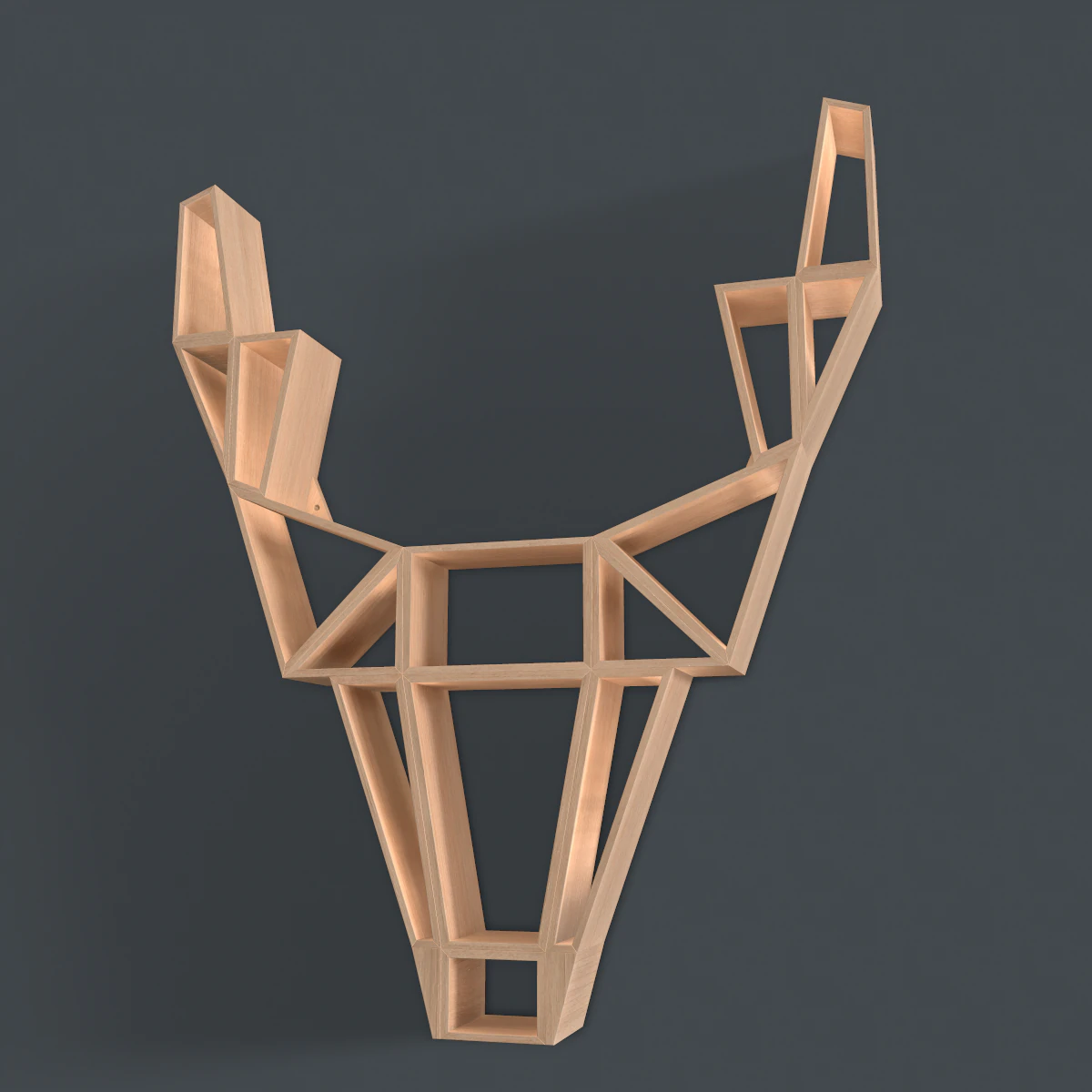 deer oak wood shelf 3D Model .c4d .max .obj .3ds .fbx .stl .blend 